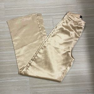gold flared pants